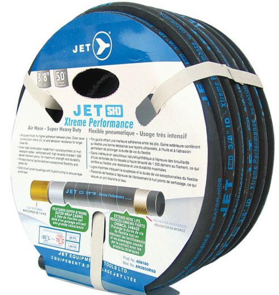 Air Tools * | Wholesale Jet 408160 (Ah3850Rsd) Jet Shd Xtreme Performance 3/8 Air Hose Super Heavy Duty