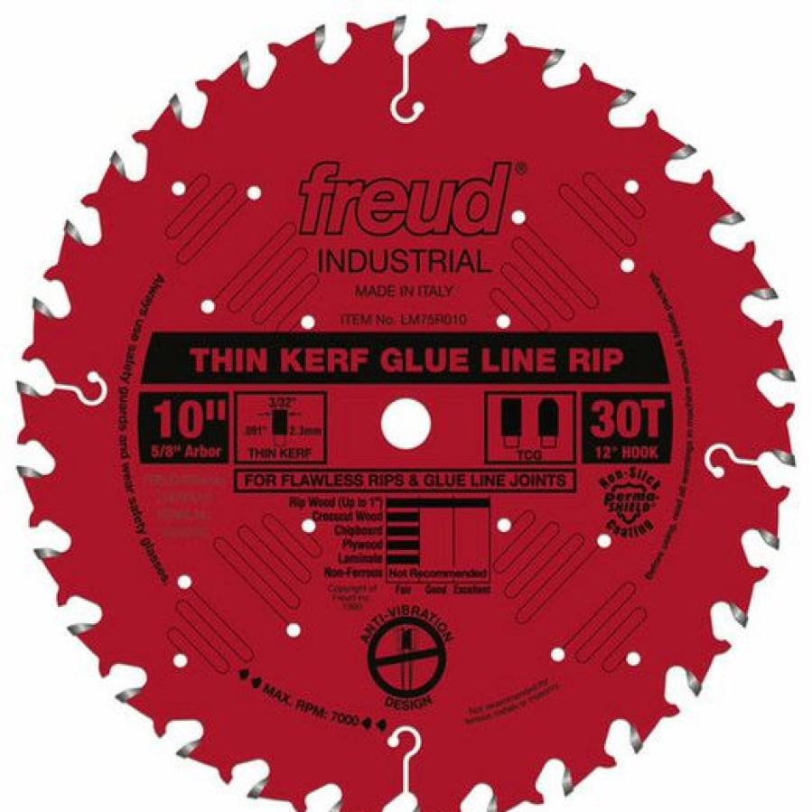 Accessories * | New Freud Lm75R010 10 Industrial Thin Kerf Glue Line Ripping Blade